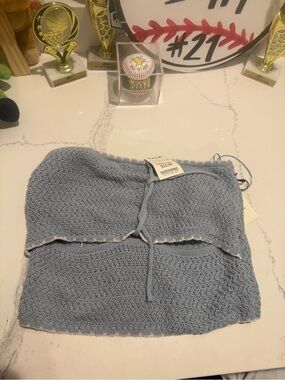 Marshalls Light Blue Knit Strapless Tube Top with Skirt